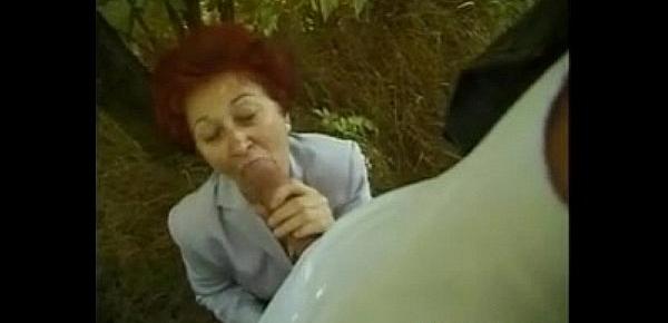  European Grandmother Fucking Outdoors